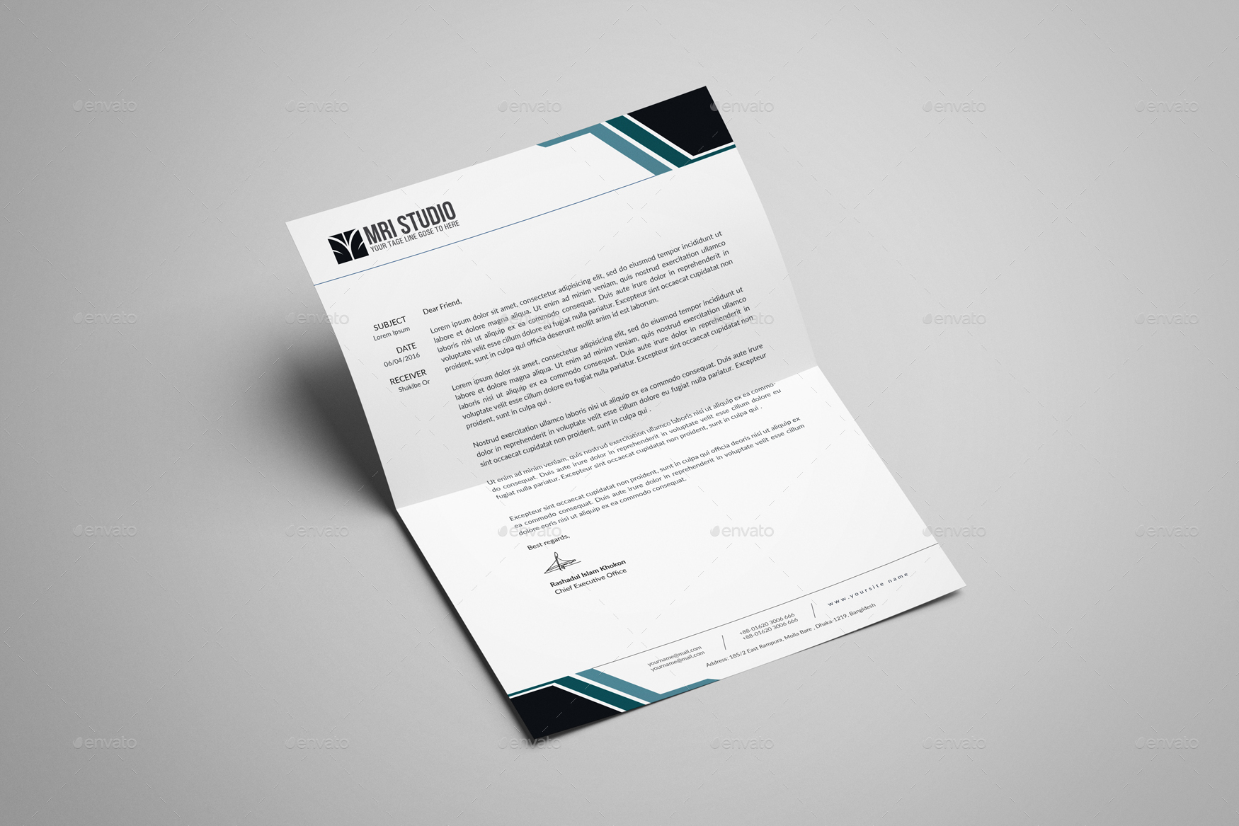 Letterhead Design Template by mrikhokon GraphicRiver
